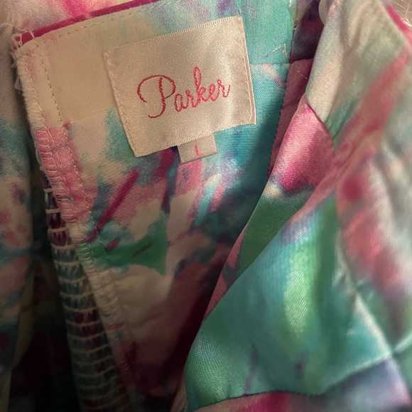 Parker Silk Dress, Lily Combo in Monet, Size Large, Blue, Pink, Purple, White - Picture 10 of 10